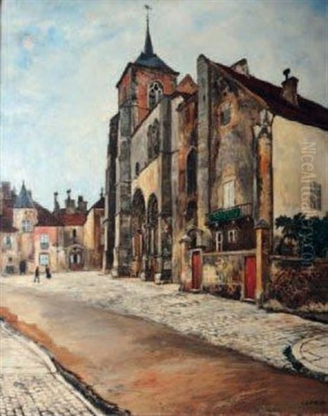 L'eglise Saint Lazare D'avallon Oil Painting by Marcel Francois Leprin