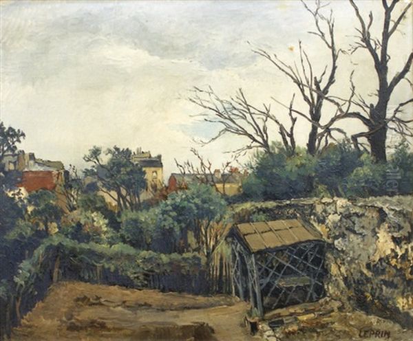 Jardin A Montmartre Oil Painting by Marcel Francois Leprin