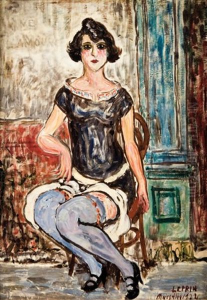 Prostituee A Marseille Oil Painting by Marcel Francois Leprin