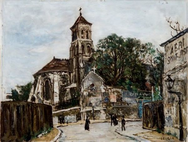 Vue D'une Eglise Oil Painting by Marcel Francois Leprin