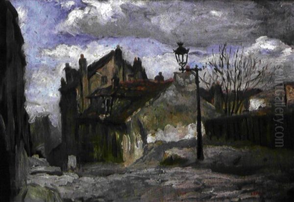 Vue De Ville Oil Painting by Marcel Francois Leprin