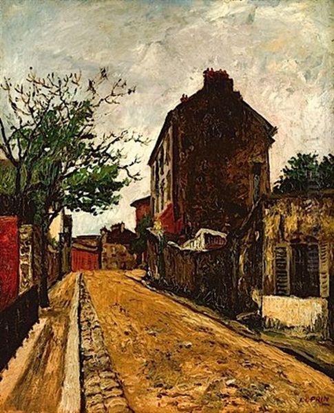 Rue De Banlieue Oil Painting by Marcel Francois Leprin