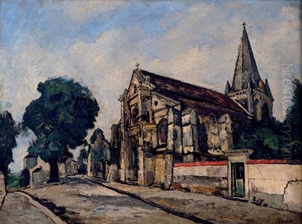 Eglise De Village Oil Painting by Marcel Francois Leprin