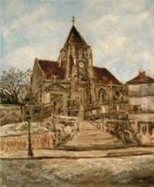 Eglise D'ile-de-france Oil Painting by Marcel Francois Leprin