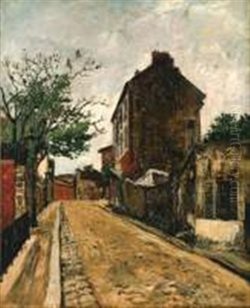 Rue De Banlieue Oil Painting by Marcel Francois Leprin