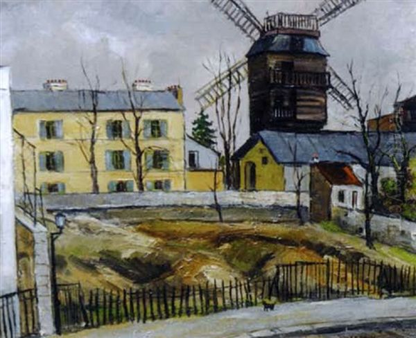 Montmartre, Le Moulin De La Galette Oil Painting by Marcel Francois Leprin