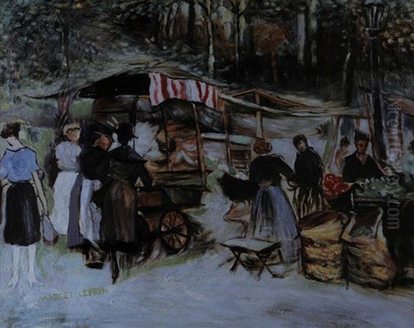 Strassenszene Mit Marktfrauen Oil Painting by Marcel Francois Leprin