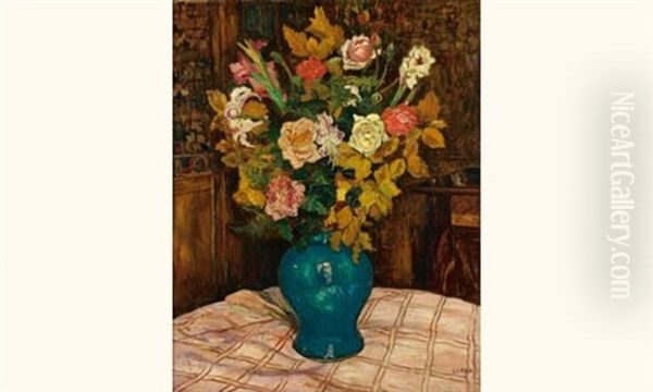 Bouquet De Fleurs Oil Painting by Marcel Francois Leprin