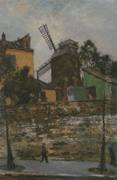 Le Moulin De La Galette Oil Painting by Marcel Francois Leprin