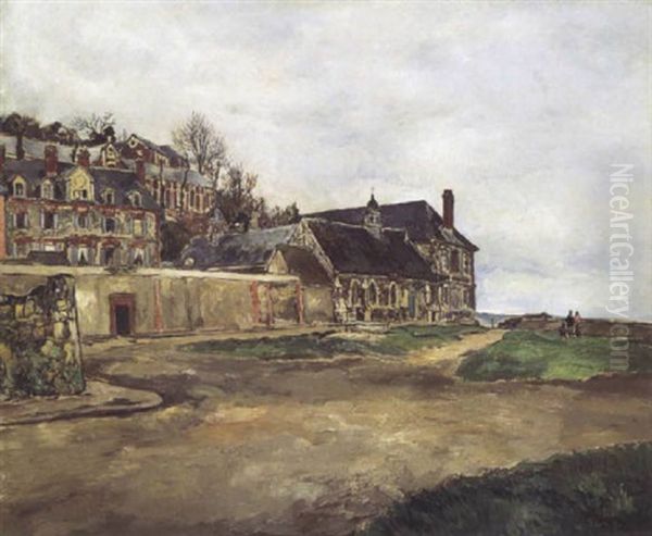 Honfleur, Vieilles Maisons Pres De La Mer Oil Painting by Marcel Francois Leprin