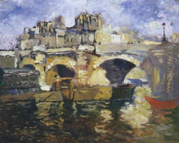 Le Pont Neuf Oil Painting by Marcel Francois Leprin