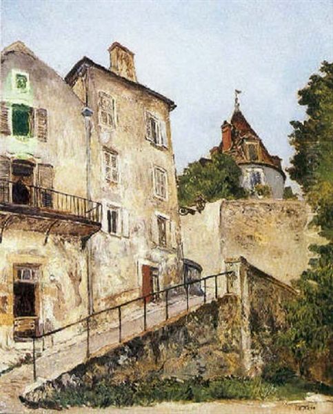 Rue De Paris Oil Painting by Marcel Francois Leprin