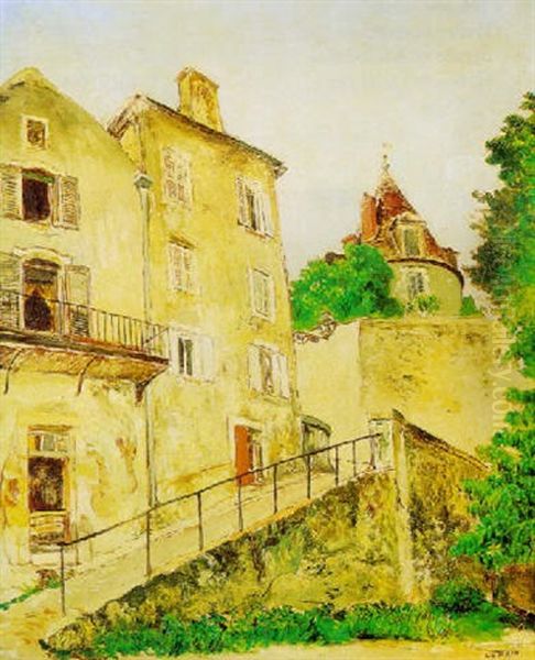 Vue De Ruelle Oil Painting by Marcel Francois Leprin