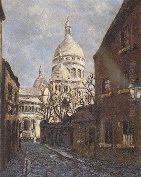 Montmartre, Le Sacre-coeur Oil Painting by Marcel Francois Leprin