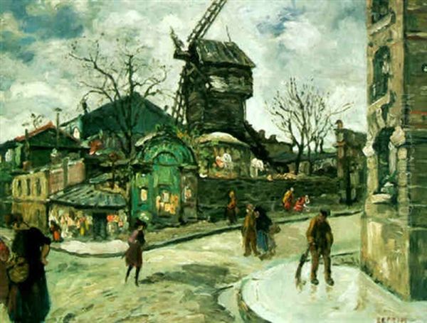 Le Moulin De La Galette Oil Painting by Marcel Francois Leprin