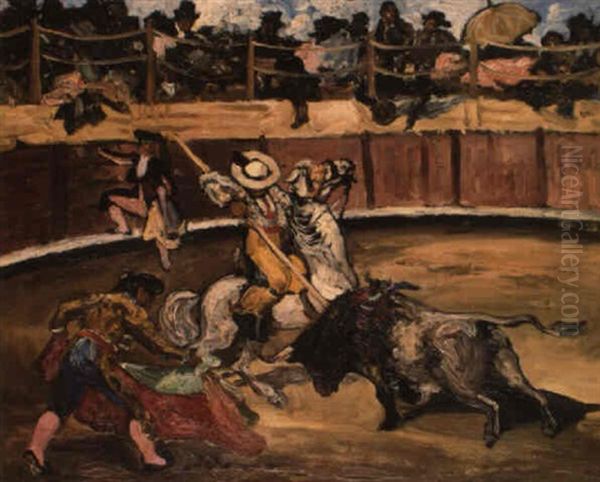 Corrida Oil Painting by Marcel Francois Leprin