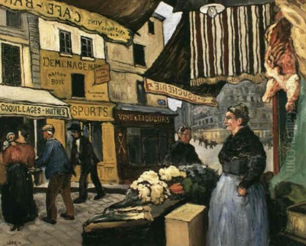 Marchande Des Quatre Saisons, Rue Mouffetard A Paris by Marcel Francois Leprin