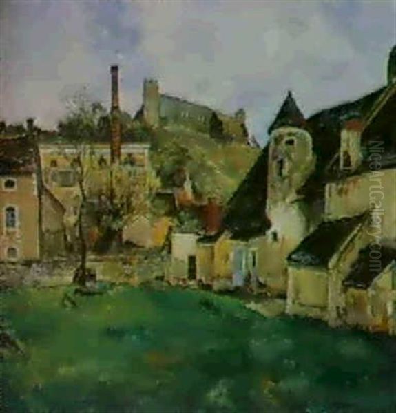 Le Chateau De Druyes-les-belles-feuilles Oil Painting by Marcel Francois Leprin