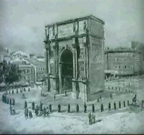 L'arc De Triomphe Oil Painting by Marcel Francois Leprin