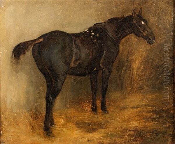 Cheval A L'ecurie Oil Painting by Auguste-Xavier Leprince