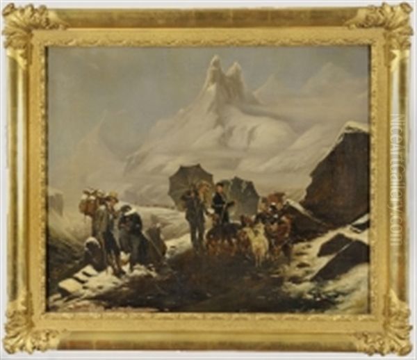 Paysage De Susten En Suisse Oil Painting by Auguste-Xavier Leprince