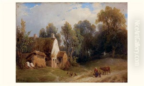 Paysage Anime Oil Painting by Auguste-Xavier Leprince