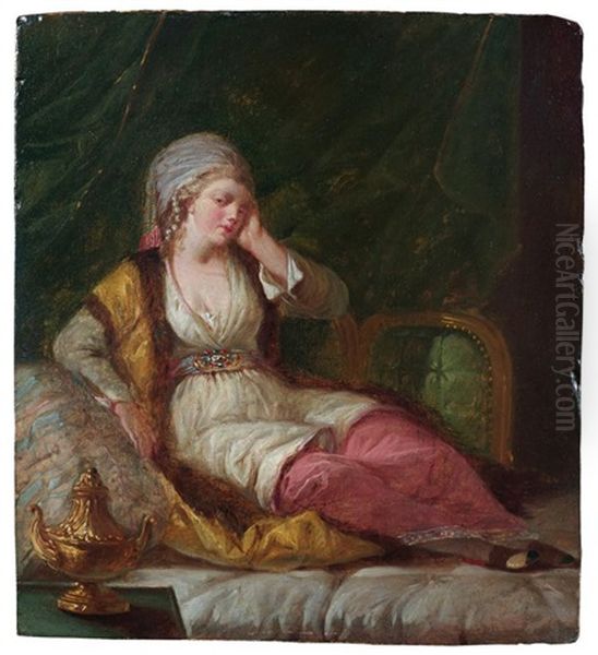 Jeune Sultane Sur Un Sofa Oil Painting by Jean-Baptiste Leprince