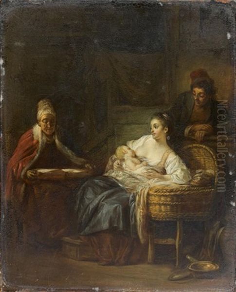 L'heureuse Maternite Oil Painting by Jean-Baptiste Leprince