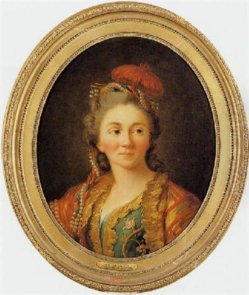 Portrait De Mademoiselle Clairon Dans L'orphelin De La Chine De Voltaire Oil Painting by Jean-Baptiste Leprince