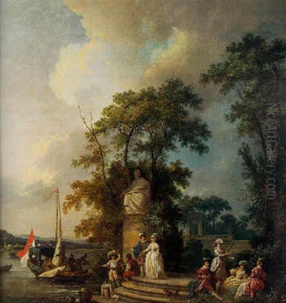 L'embarquement Pour Cythere Oil Painting by Jean-Baptiste Leprince