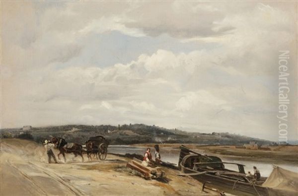 Le Chemin Sablonneux Oil Painting by Robert Leopold Leprince