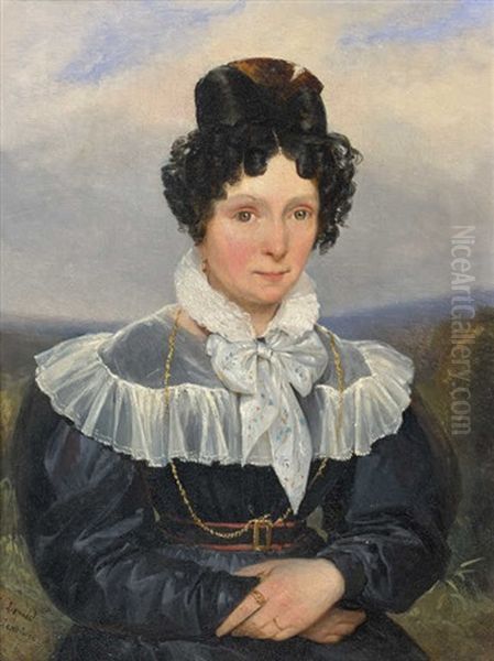 Portrait De Jeune Femme En Buste Oil Painting by Robert Leopold Leprince