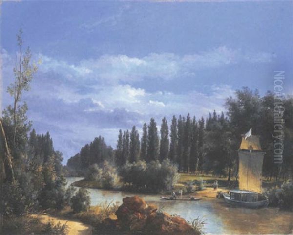 Vue Du Parc Du Chateau De Neuilly Oil Painting by Robert Leopold Leprince