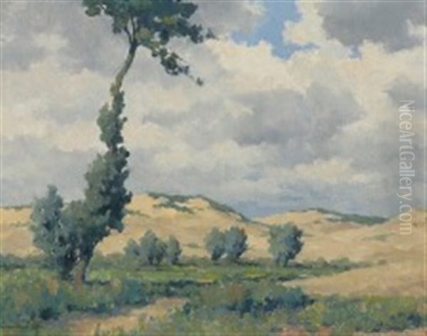 Dune Landscape Oil Painting by Karel Van Lerberghe