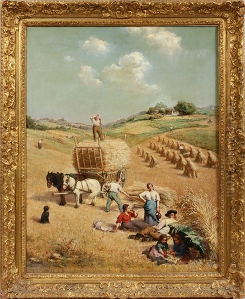 Working The Field Oil Painting by Henry Lerolle