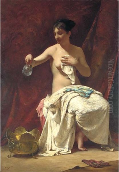 Femme A Sa Toilette Oil Painting by Henry Lerolle