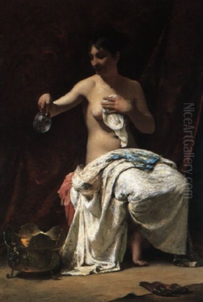 Femme A Sa Toilette Oil Painting by Henry Lerolle