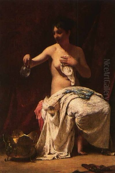 Femme A Sa Toilette Oil Painting by Henry Lerolle