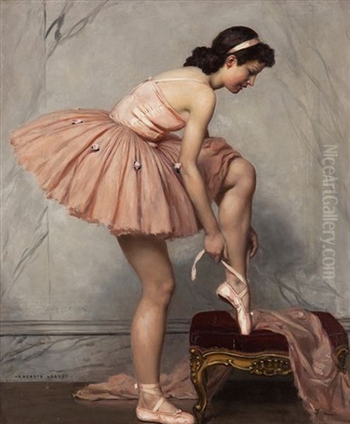 Ballerina Oil Painting by Auguste Leroux