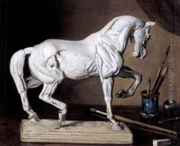 Nature Morte A L'ecorche De Cheval Oil Painting by Auguste Leroux