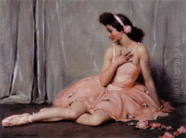 Ballerine Assise Oil Painting by Auguste Leroux