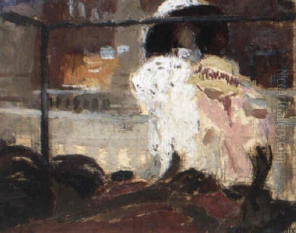 La Vitrine Aux Chapeaux Oil Painting by Auguste Leroux