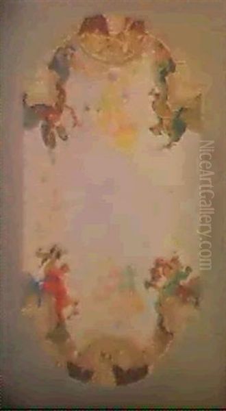 Projet De Decoration De Plafond Oil Painting by Auguste Leroux