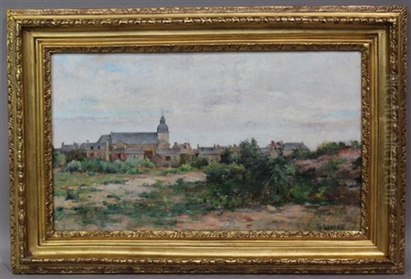 Village De Franche-comte Oil Painting by Louis Eugene Leroux