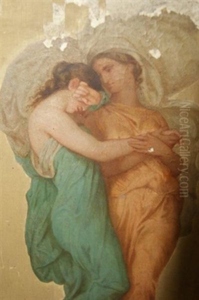 Allegorie De L'amitie (after William Bouguereau) Oil Painting by Louis Hector Leroux