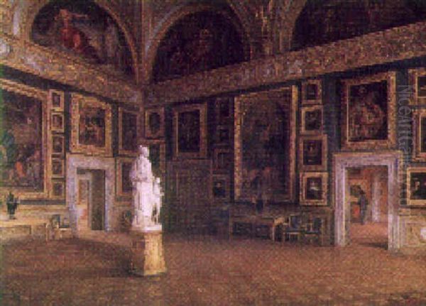 Sala Dell'iliad, Pitti Palace, Florence Oil Painting by Louis Hector Leroux