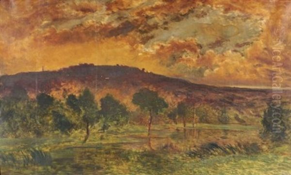 Coucher De Soleil Oil Painting by Marie Guillaume Charles Leroux