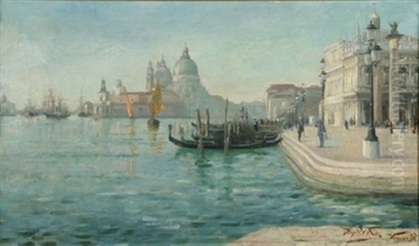 Vue De Venise Oil Painting by Hippolyte Leroy