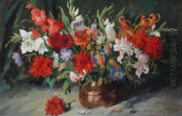 Fleurs Oil Painting by Jules Leroy