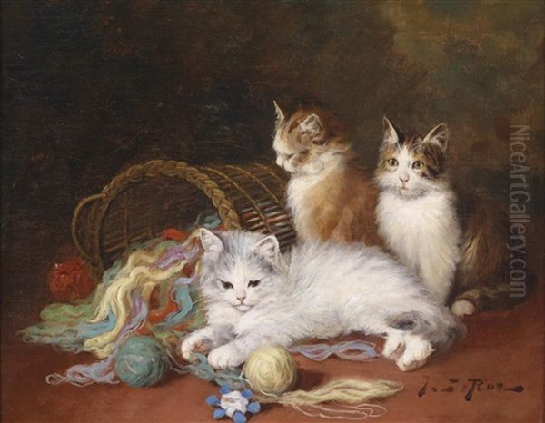 Katzen Oil Painting by Jules Leroy